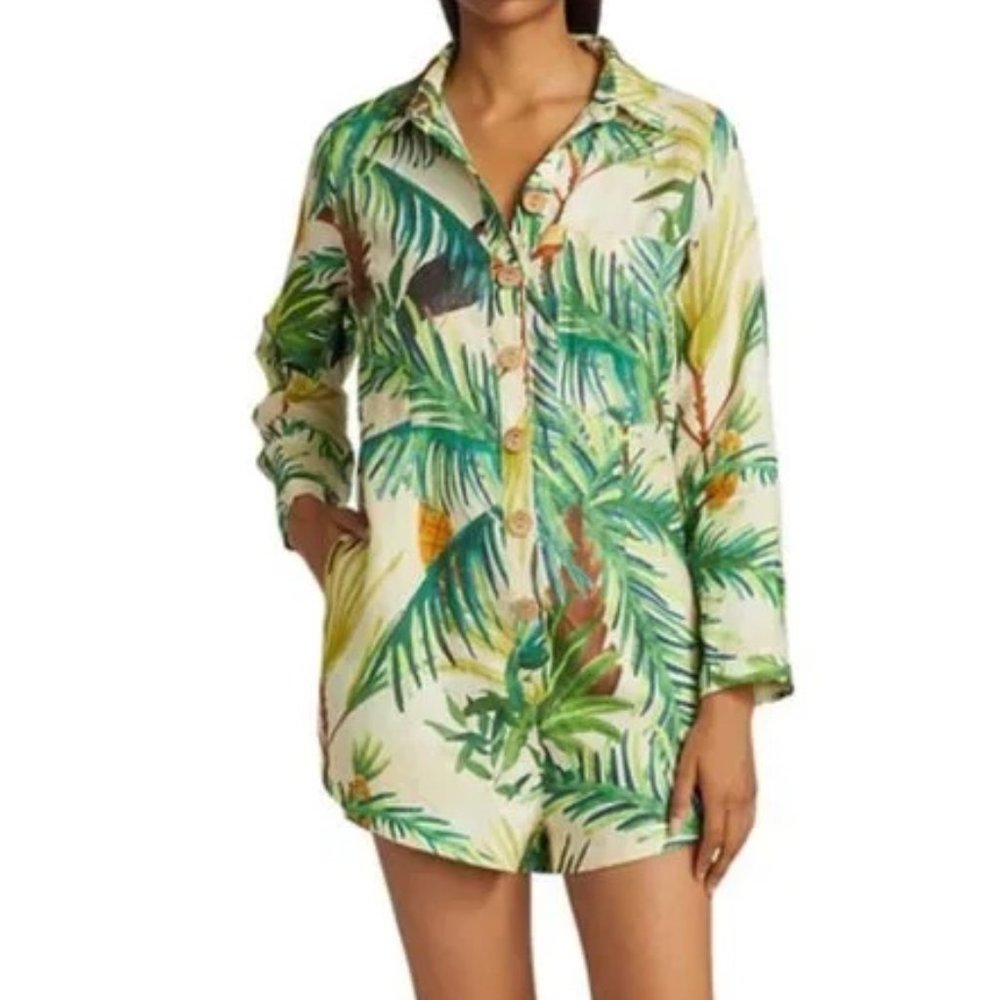 FARM Rio Toucan Paradise Romper Tropical Beachy Preppy Lagenlook